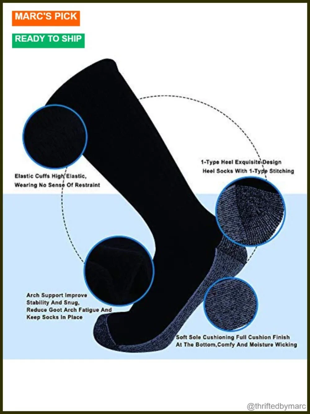 10 Pack Unisex Cotton Moisture Wicking Cushion Crew Socks